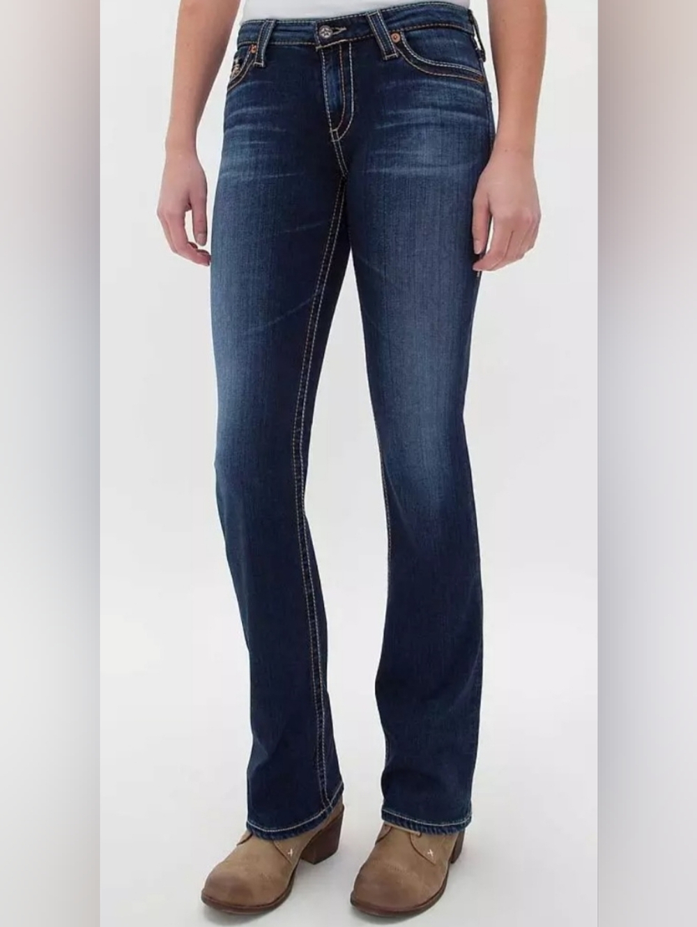 Big Star Maddie Mid-Rise Bootcut Women's Dark Wash Jeans Size 26